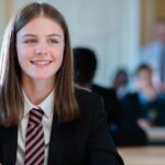 girl sitting an exam